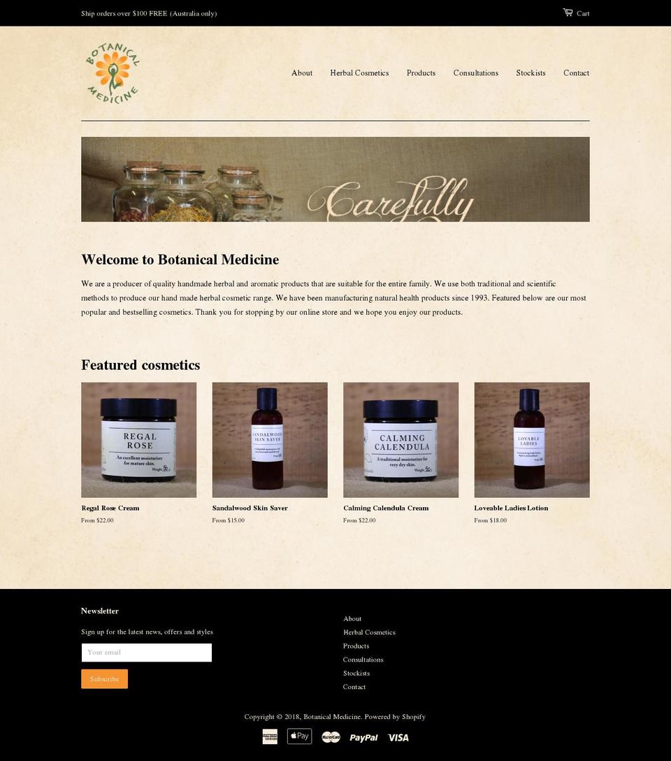 botanicalmedicine.net.au shopify website screenshot