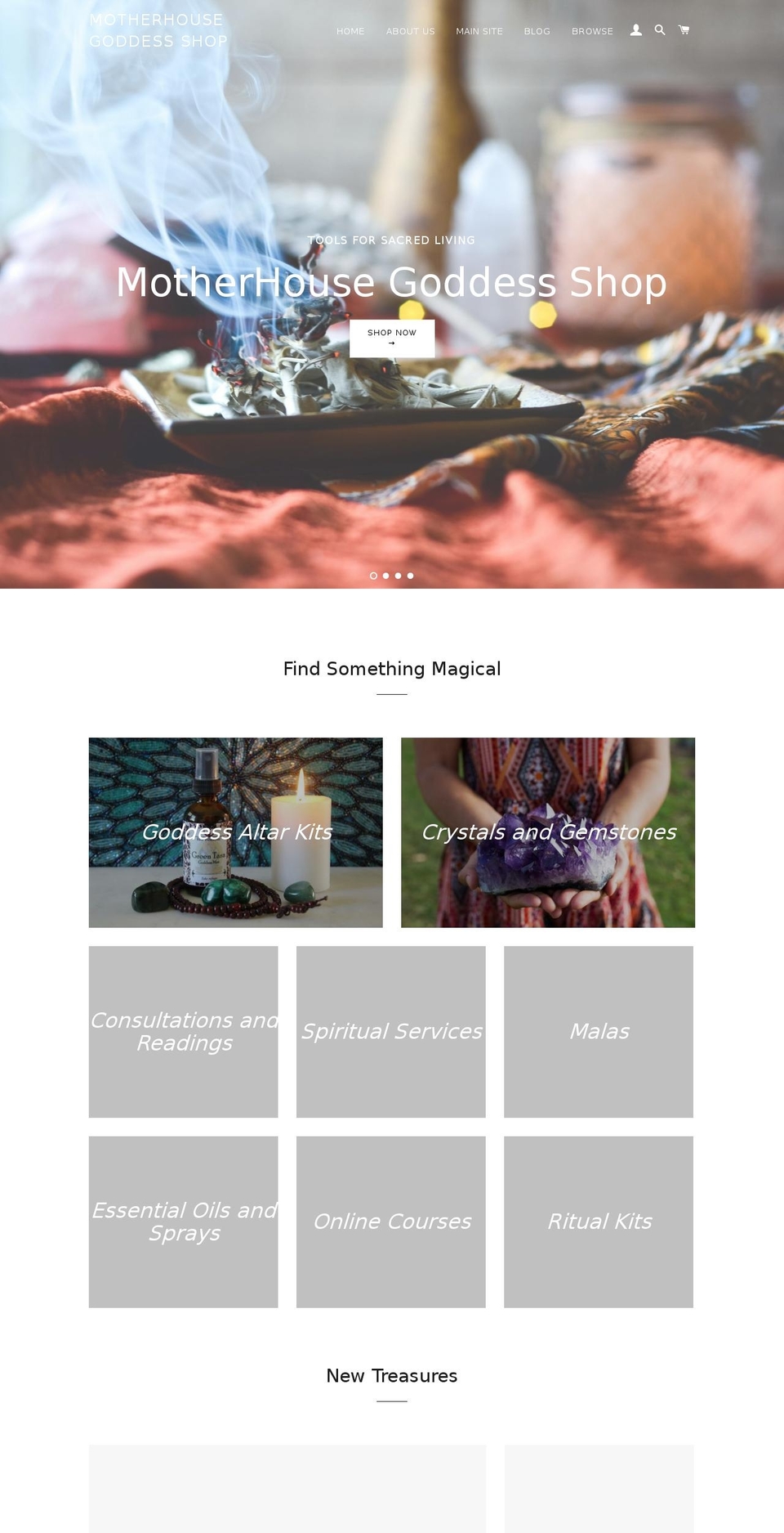 botanicamystica.com — Shopify storefront screenshot
