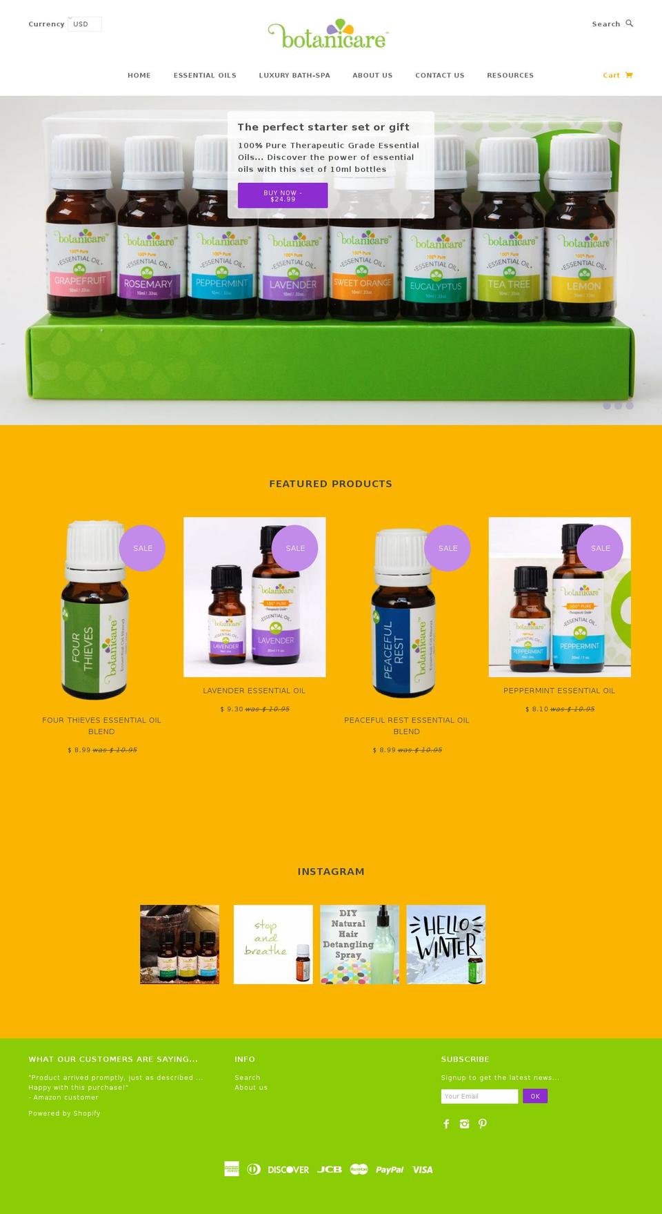 botanicareoils.com shopify website screenshot
