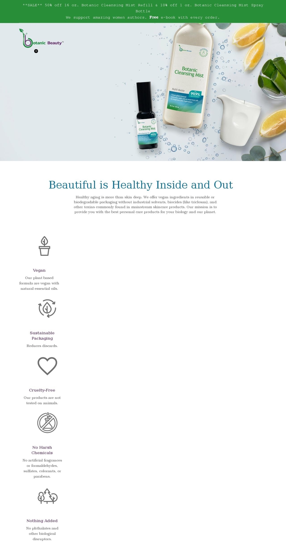 botanicbeauty.com shopify website screenshot