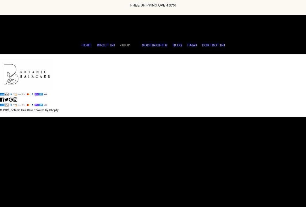 Second nature Shopify theme site example botanichaircare.com