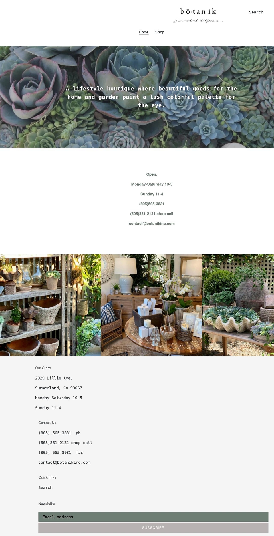 botanikinc.com shopify website screenshot