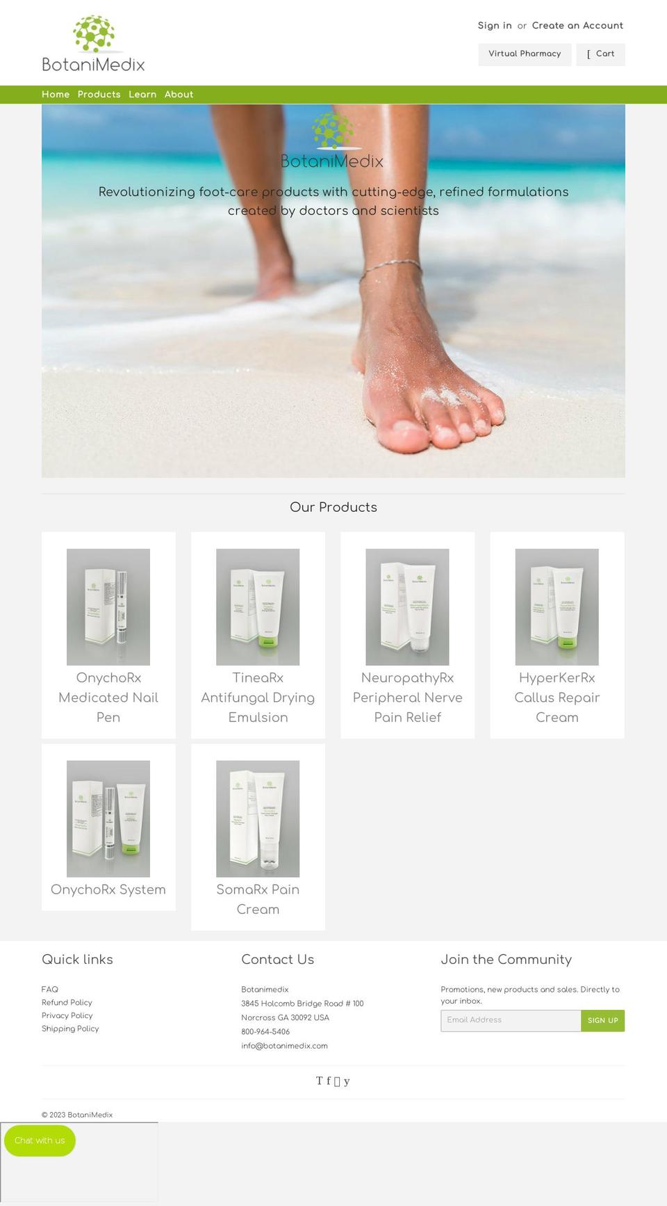 botanimedix.com shopify website screenshot
