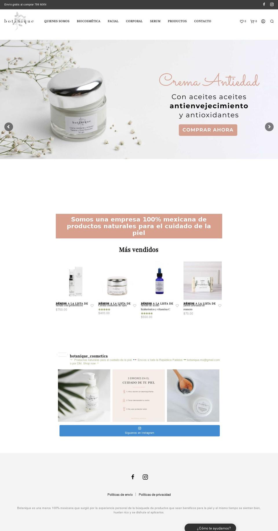 botanique.com.mx shopify website screenshot