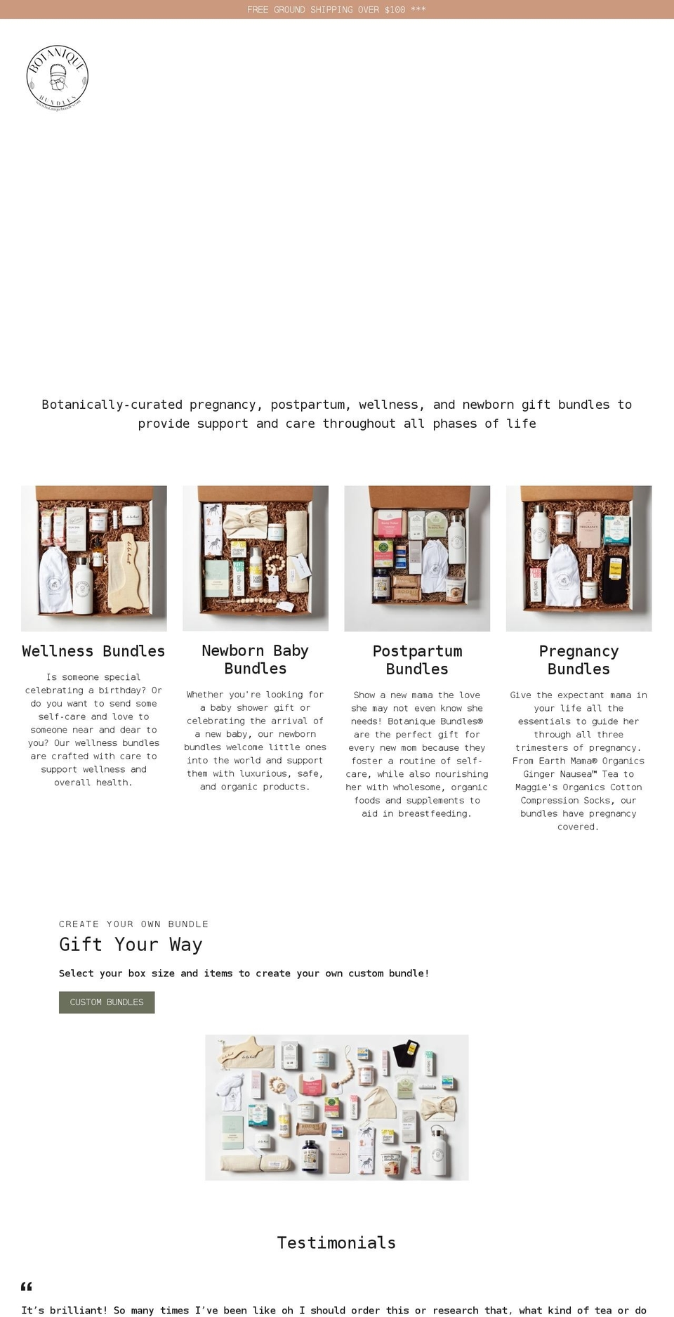 botaniquebundles.com shopify website screenshot