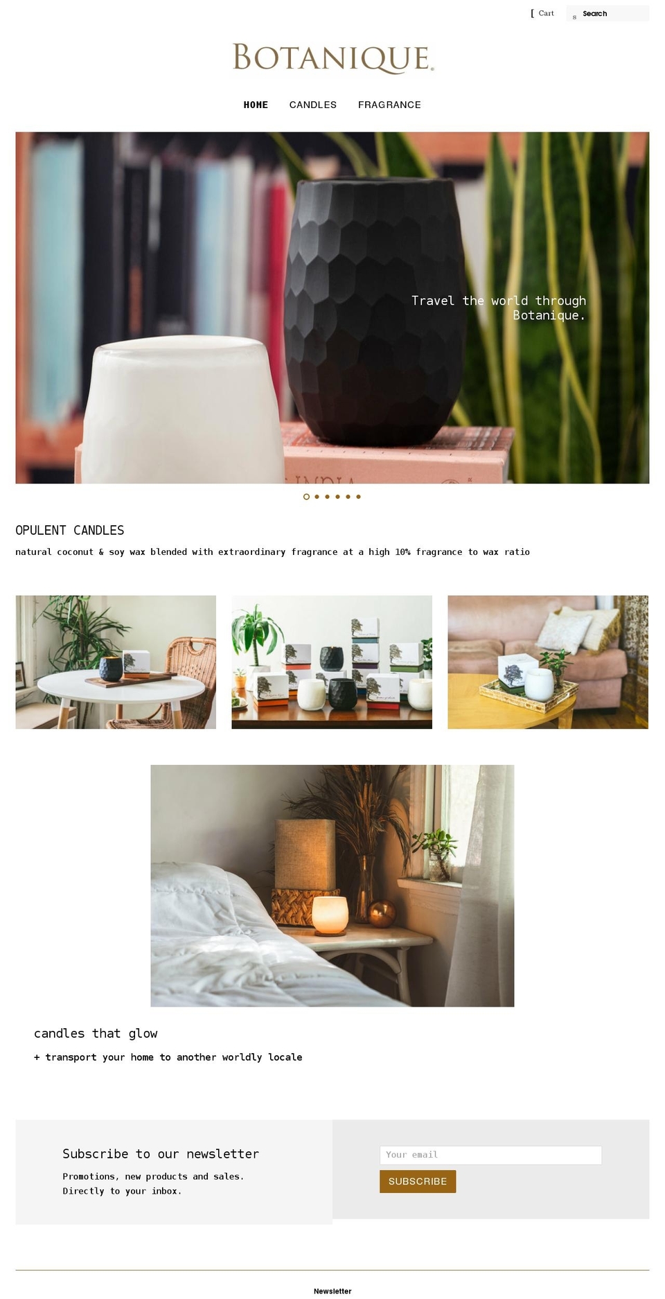 botaniquefragrance.com shopify website screenshot