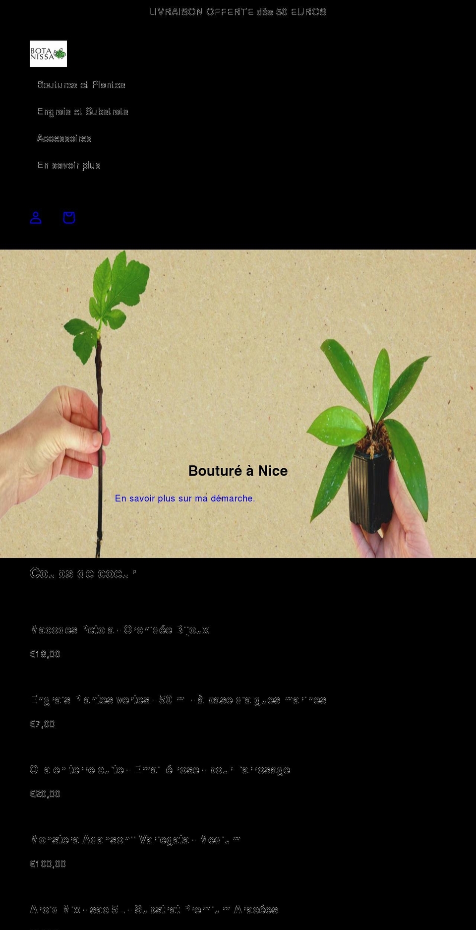 botanissa.com shopify website screenshot