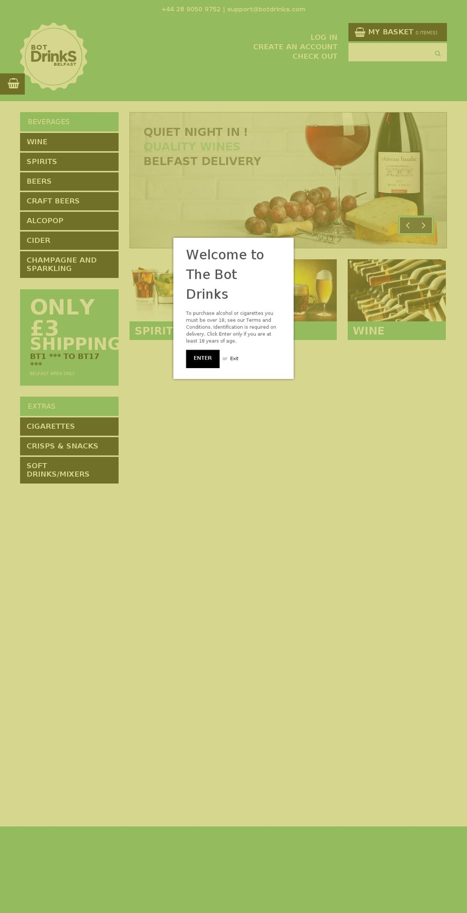 botdrinks.com shopify website screenshot