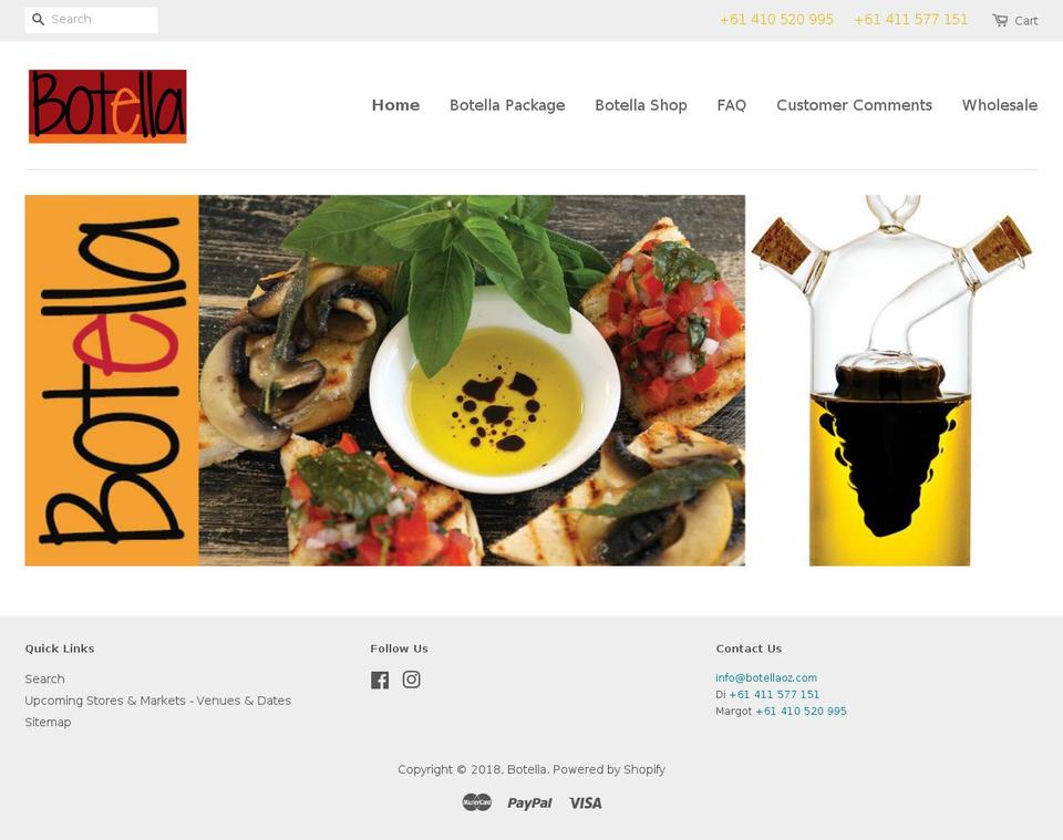 botellaoz.com — Shopify storefront screenshot