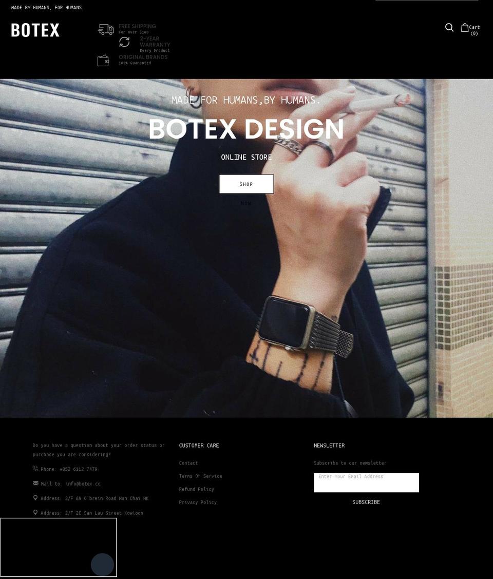 Elise Shopify theme site example botex.store