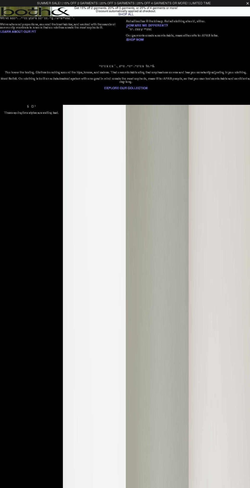 bothandapparel.co.uk shopify website screenshot