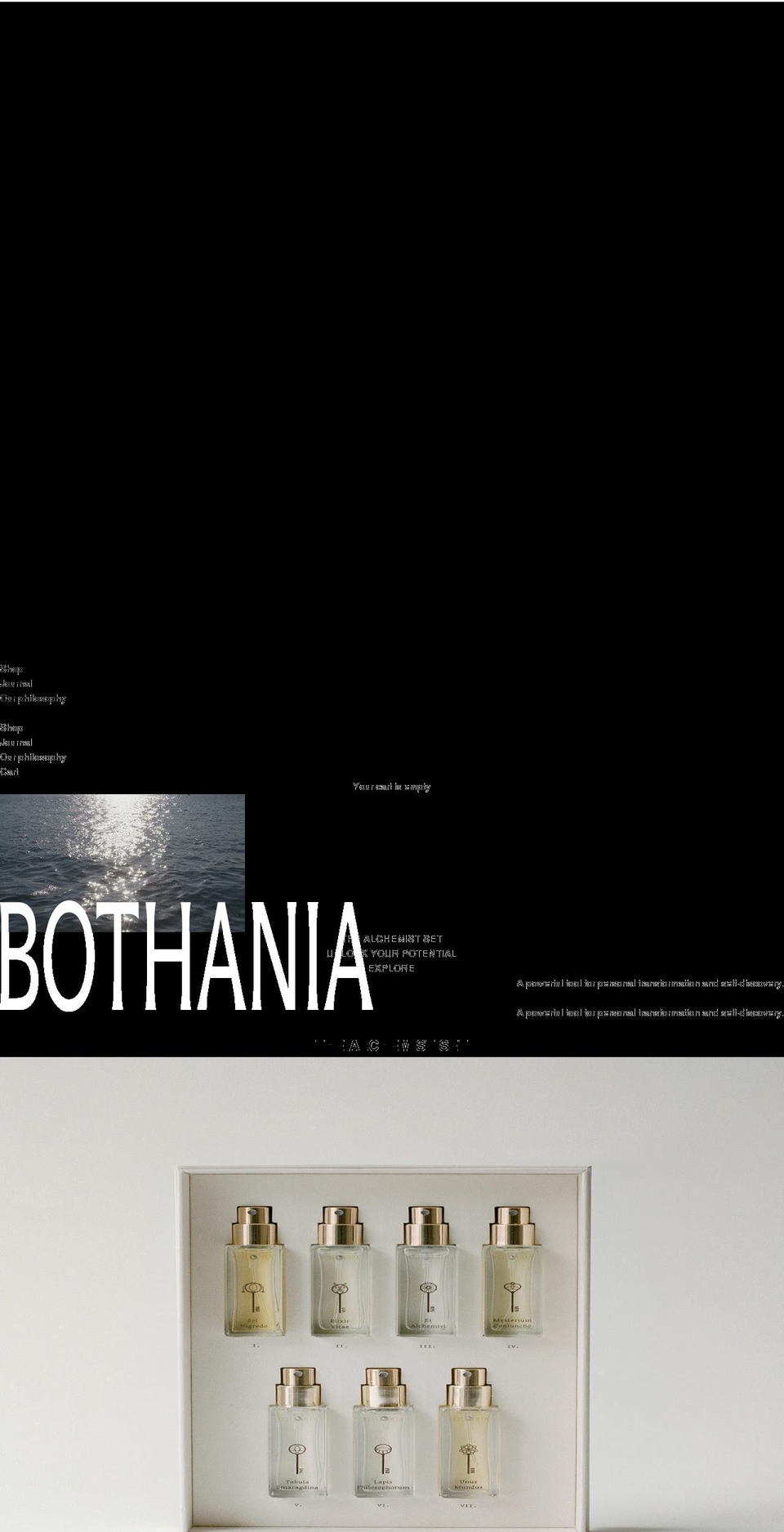 bothania.com shopify website screenshot