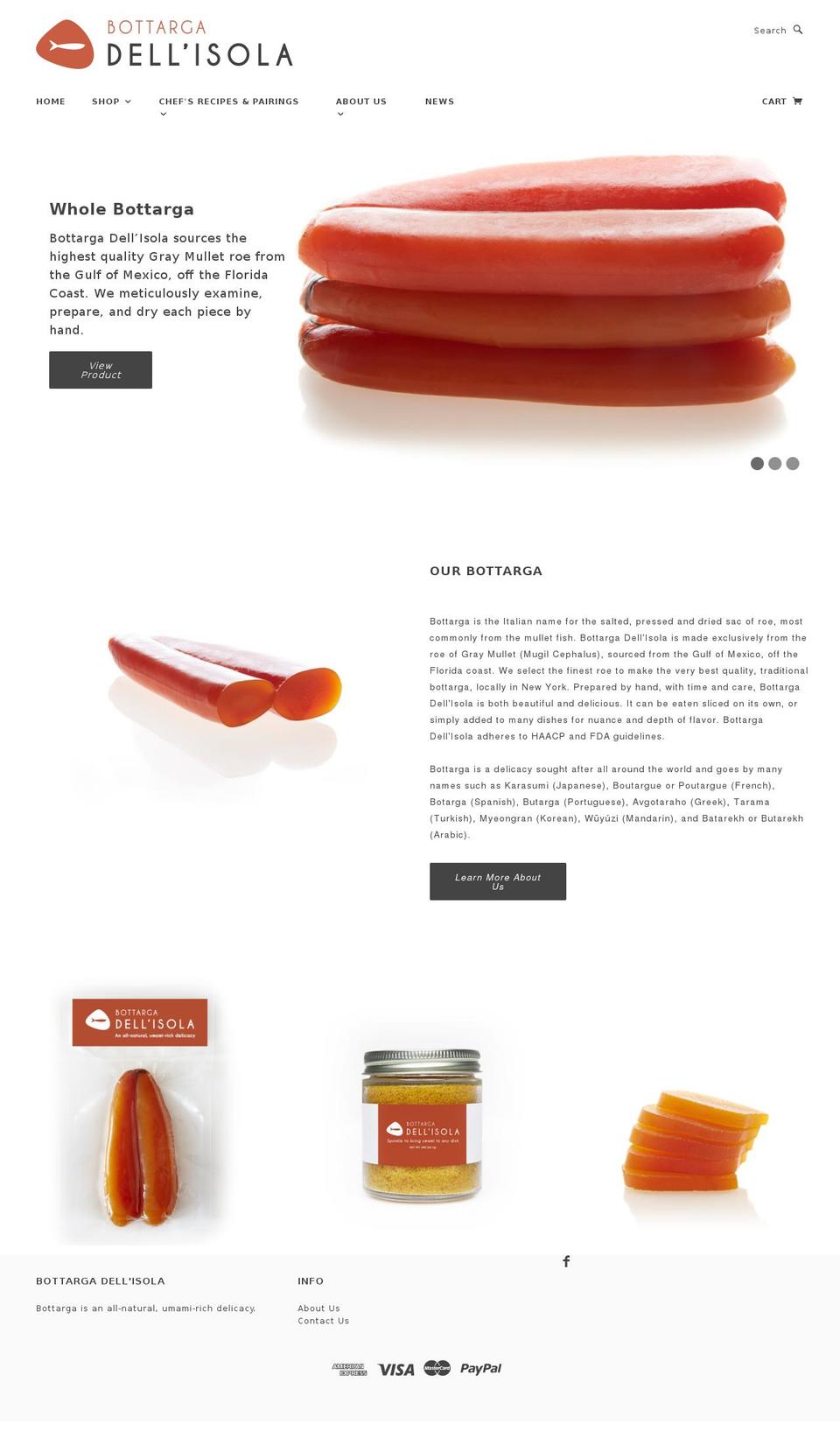 bottarganyc.com shopify website screenshot
