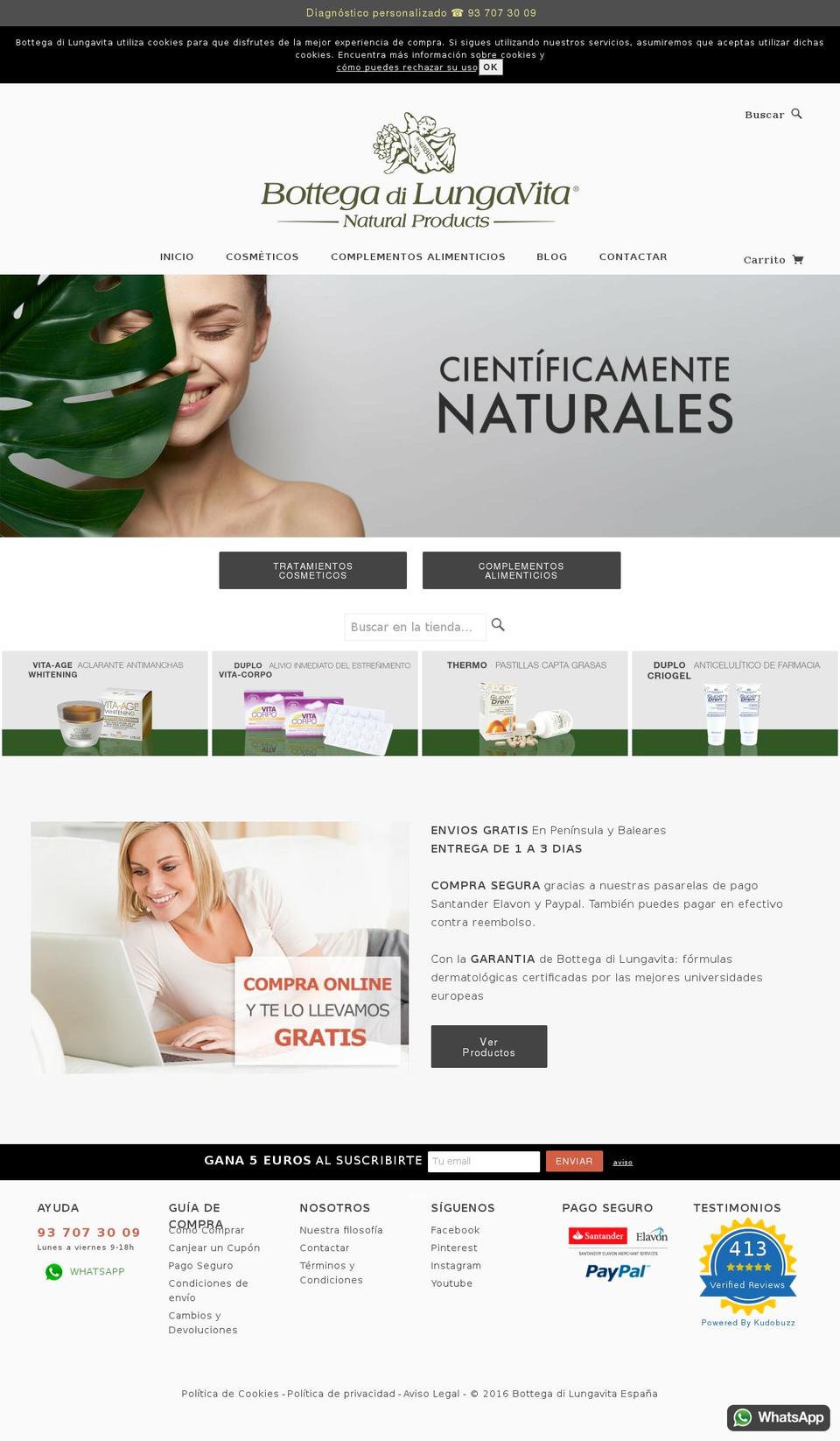 bottegadilungavita.es shopify website screenshot