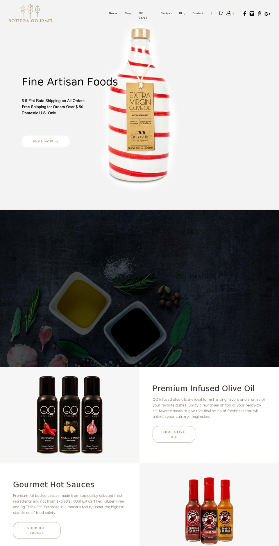 bottegagourmet.com shopify website screenshot