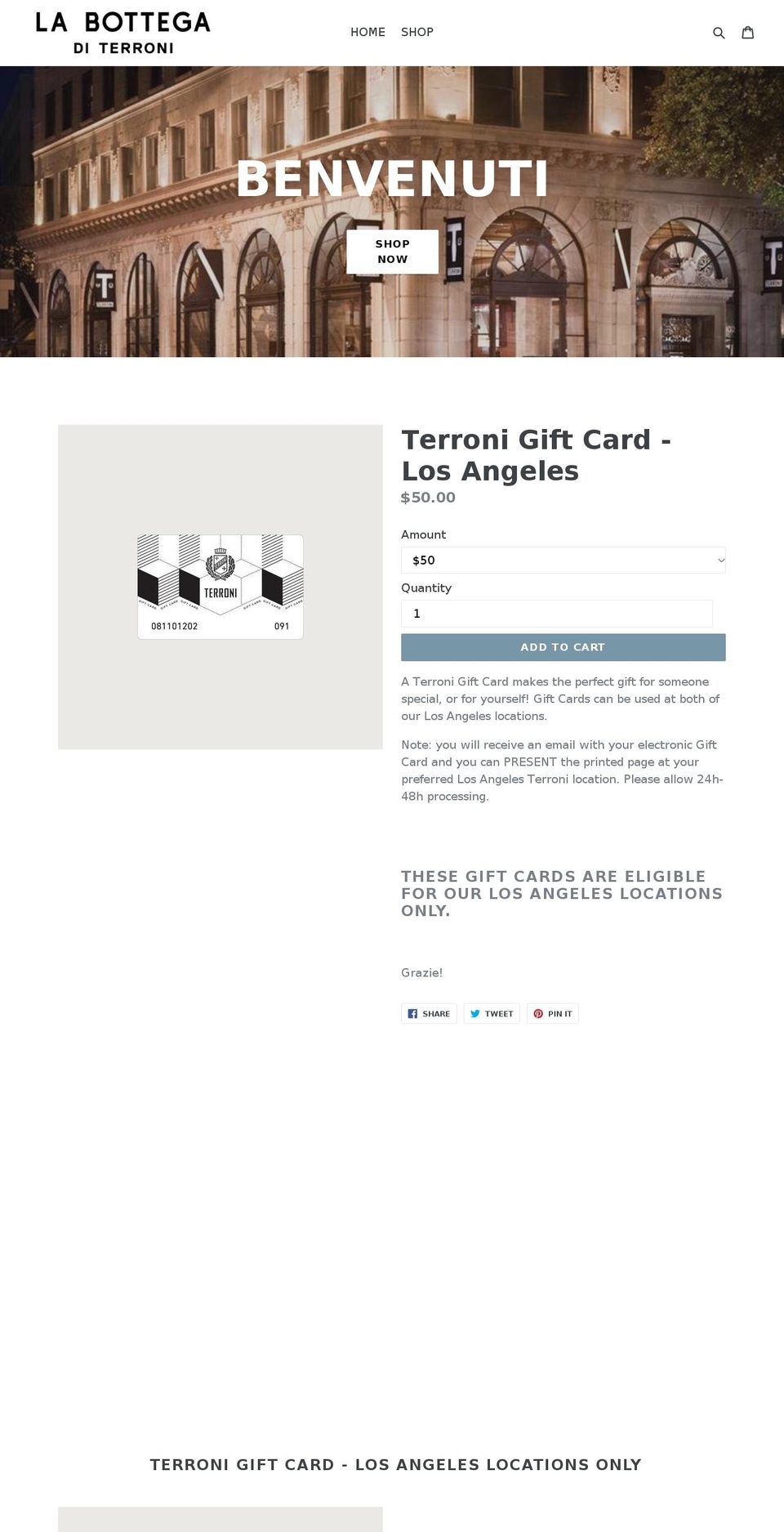 bottegalosangeles.com shopify website screenshot