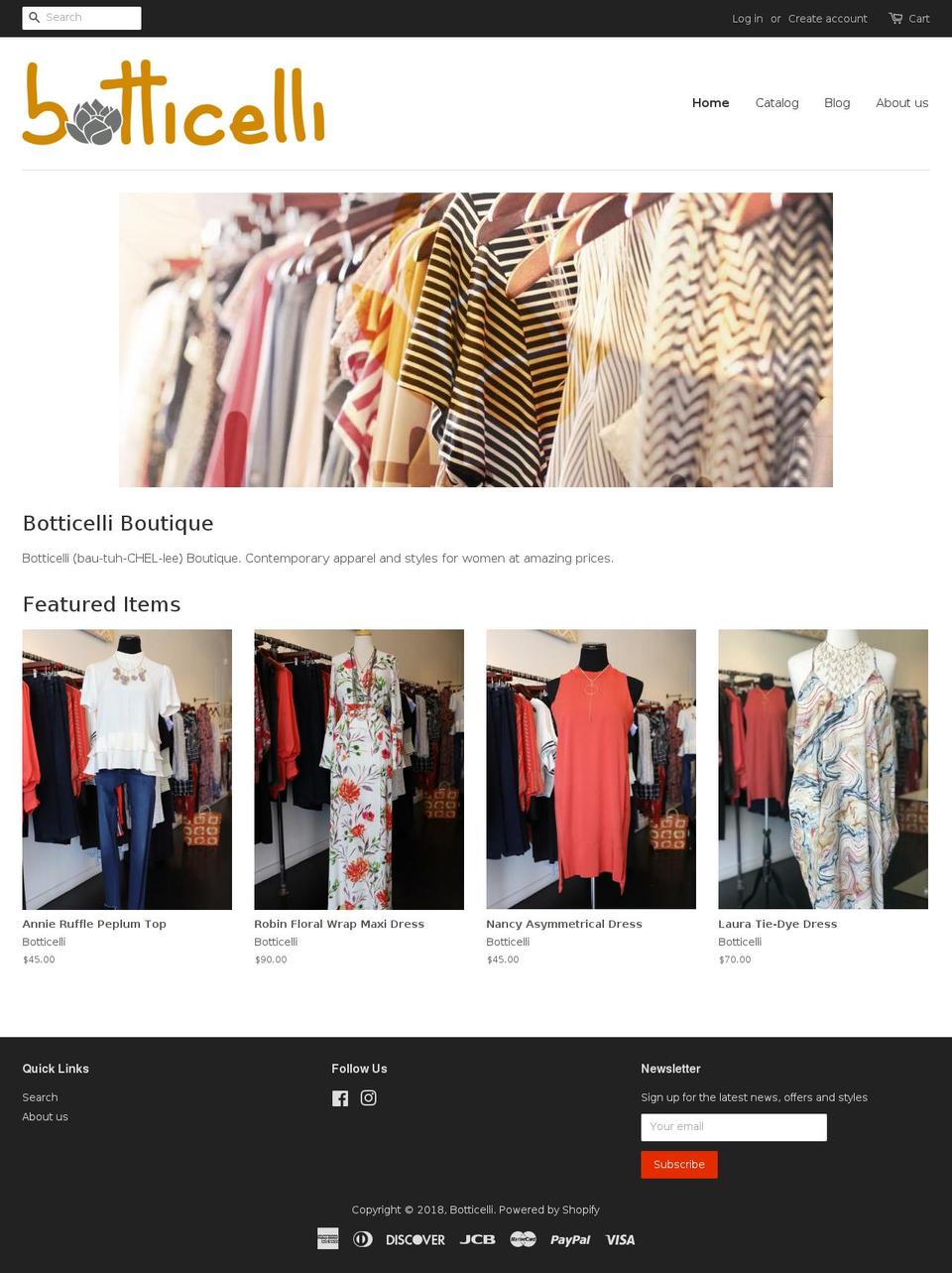 botticelli-boutique.com — Shopify storefront screenshot