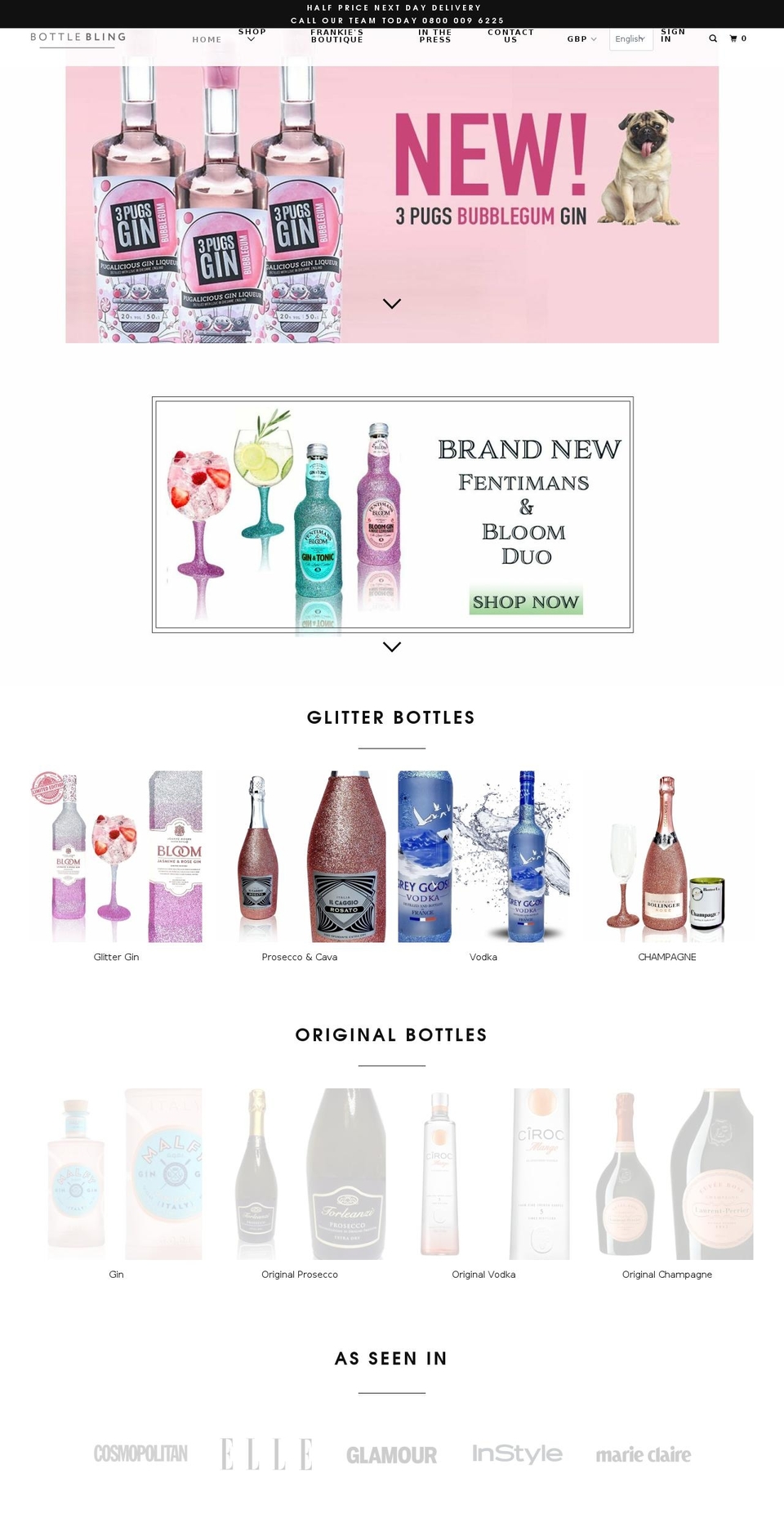 bottlebling.co.uk shopify website screenshot