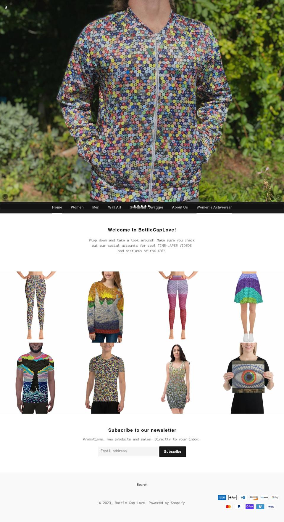 bottlecaplove.com shopify website screenshot
