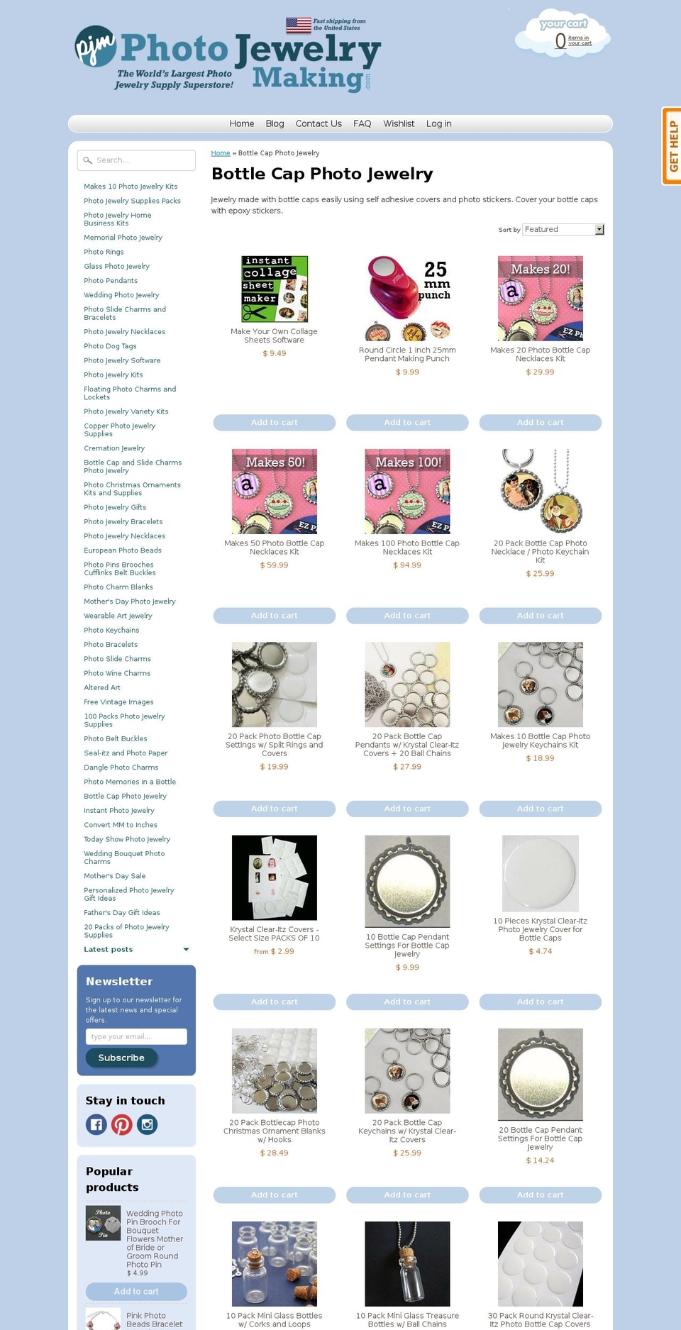 photo-crafts Shopify theme site example bottlecapsupplies.com