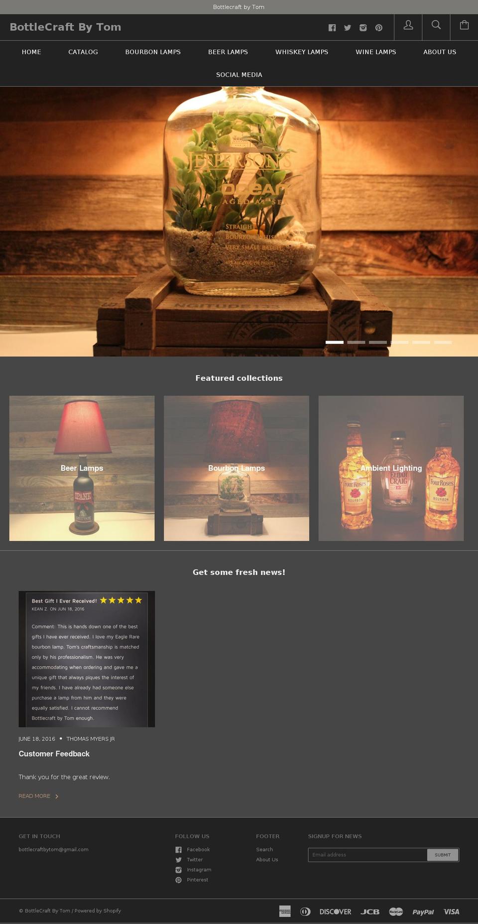 bottlecraftbytom.com shopify website screenshot