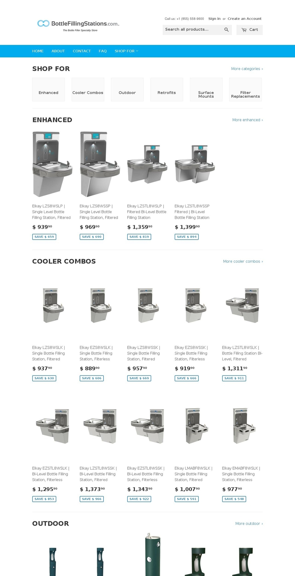 bottlefillingstations.com shopify website screenshot