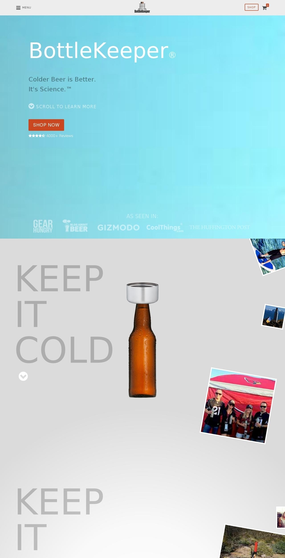 bottlekeeper.us shopify website screenshot