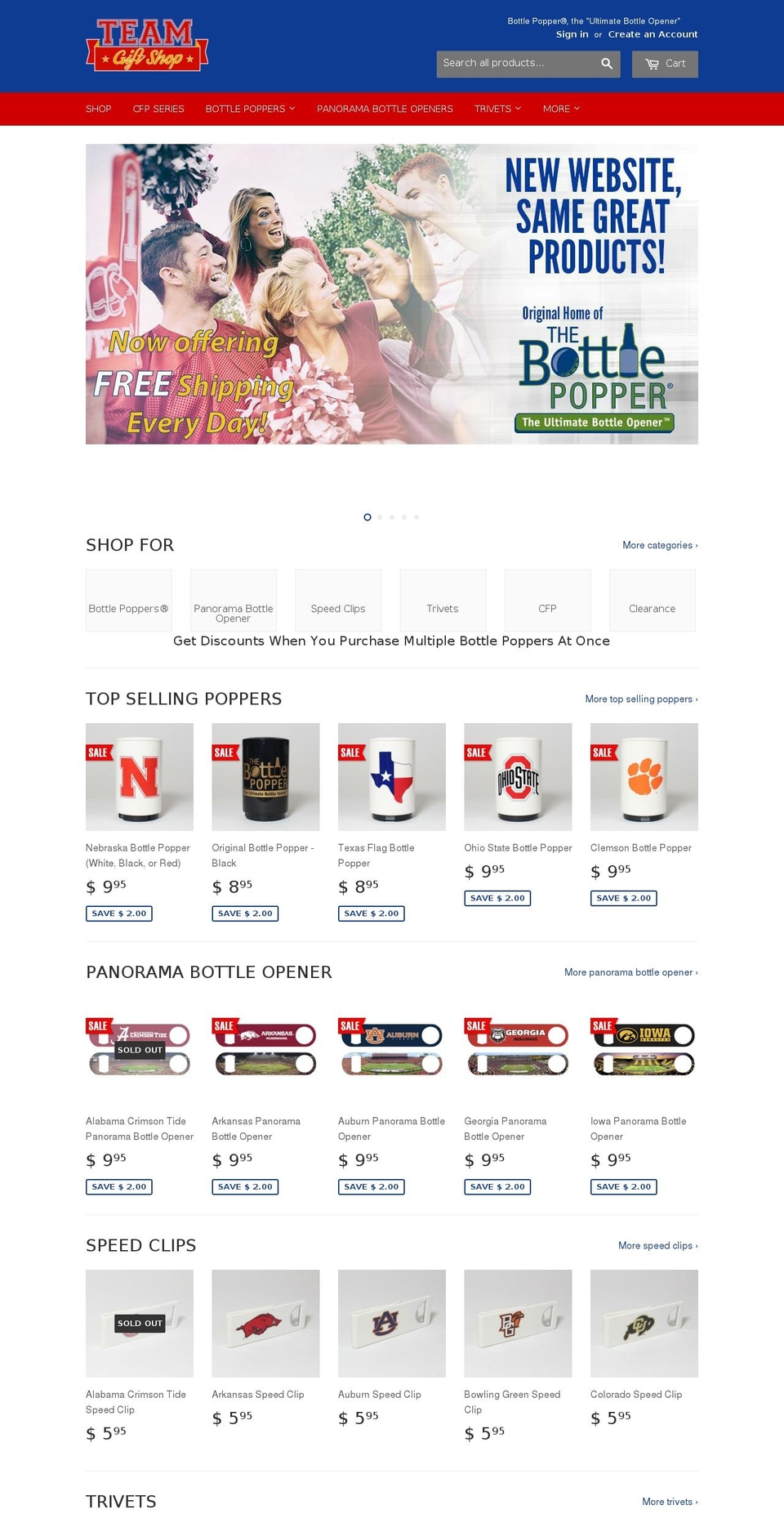 bottlepoppers.com — Shopify storefront screenshot