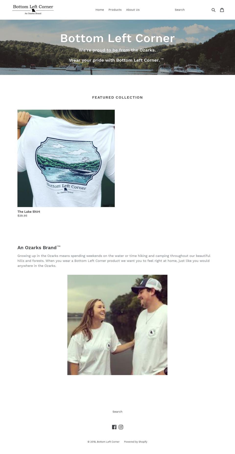 bottomleftcorner.com — Shopify storefront screenshot