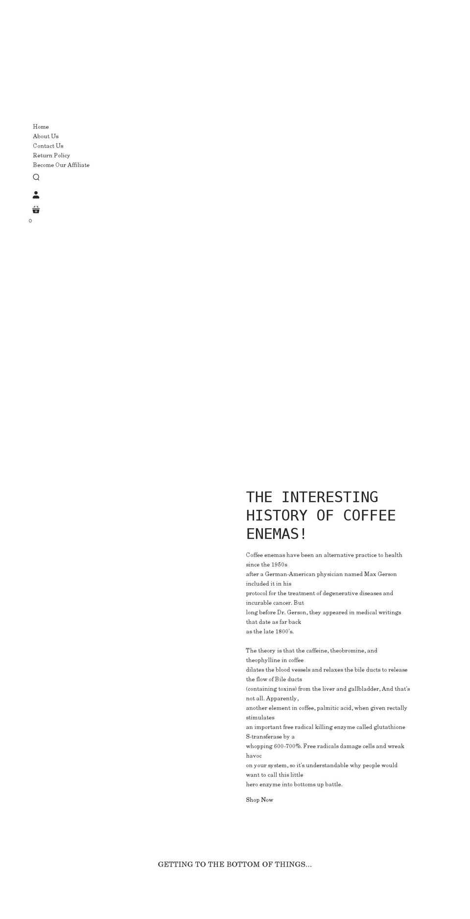 bottomsupenemas.com shopify website screenshot