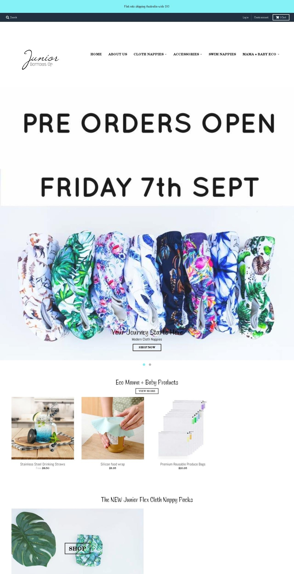 bottomsupjunior.com — Shopify storefront screenshot