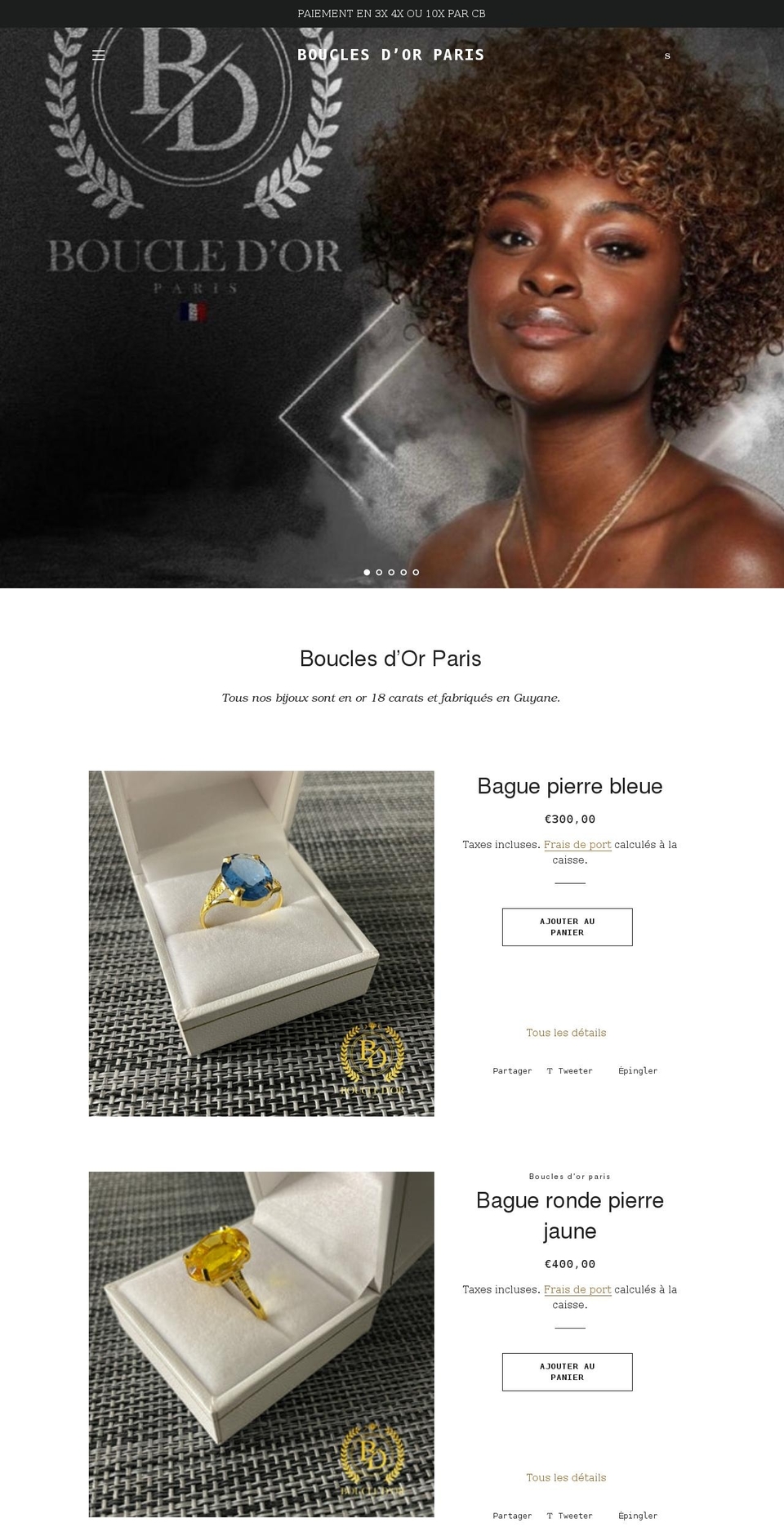 bouclesdorparis.com shopify website screenshot