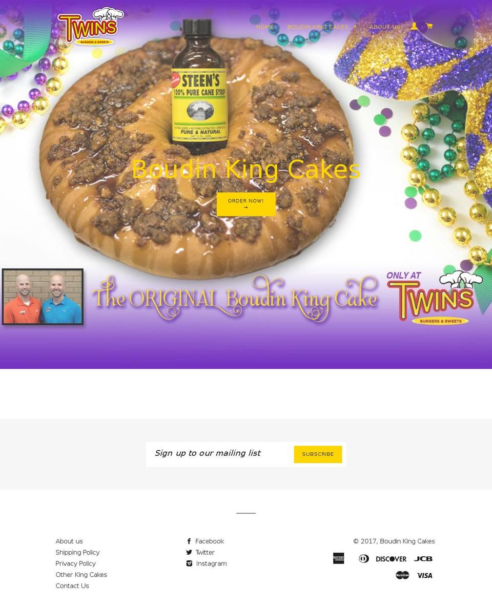 boudinkingcakes.com shopify website screenshot