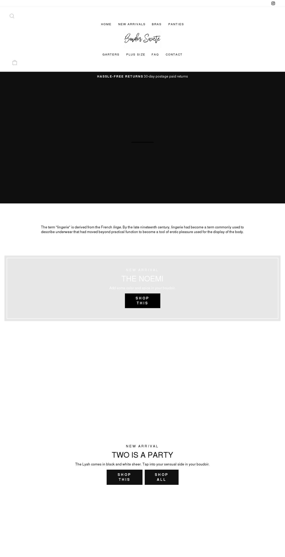 boudoirsociete.com shopify website screenshot