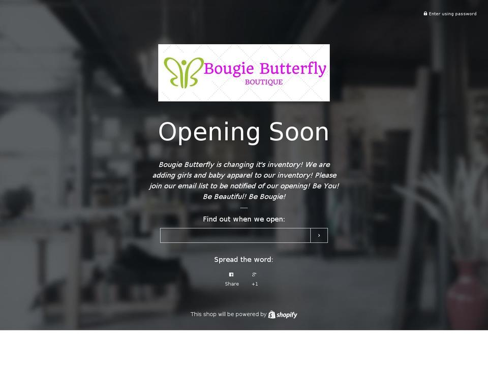bougiebutterfly.com shopify website screenshot