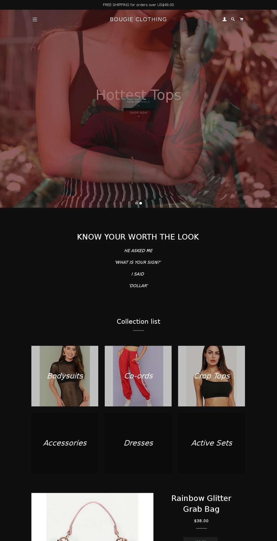 bougieclothing.com — Shopify storefront screenshot