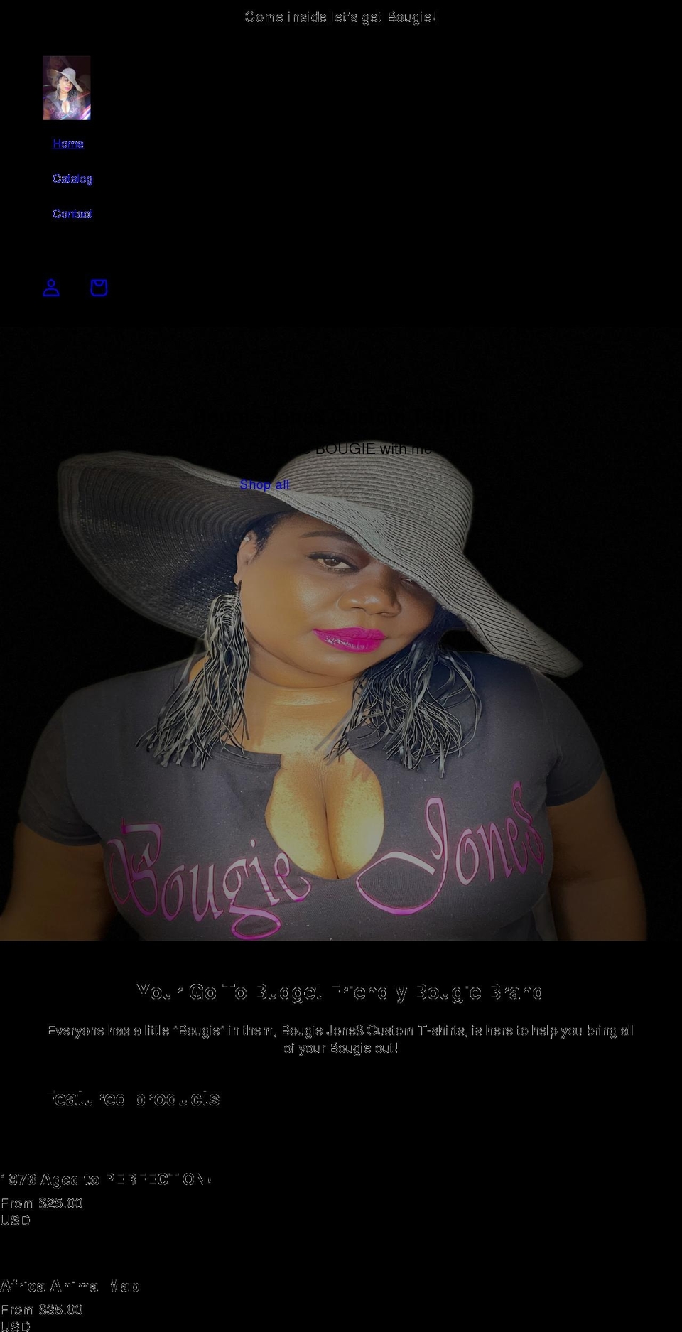 bougiejones.com shopify website screenshot
