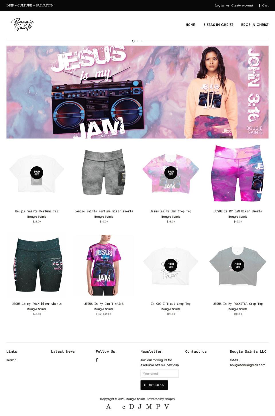 bougiesaints.com shopify website screenshot