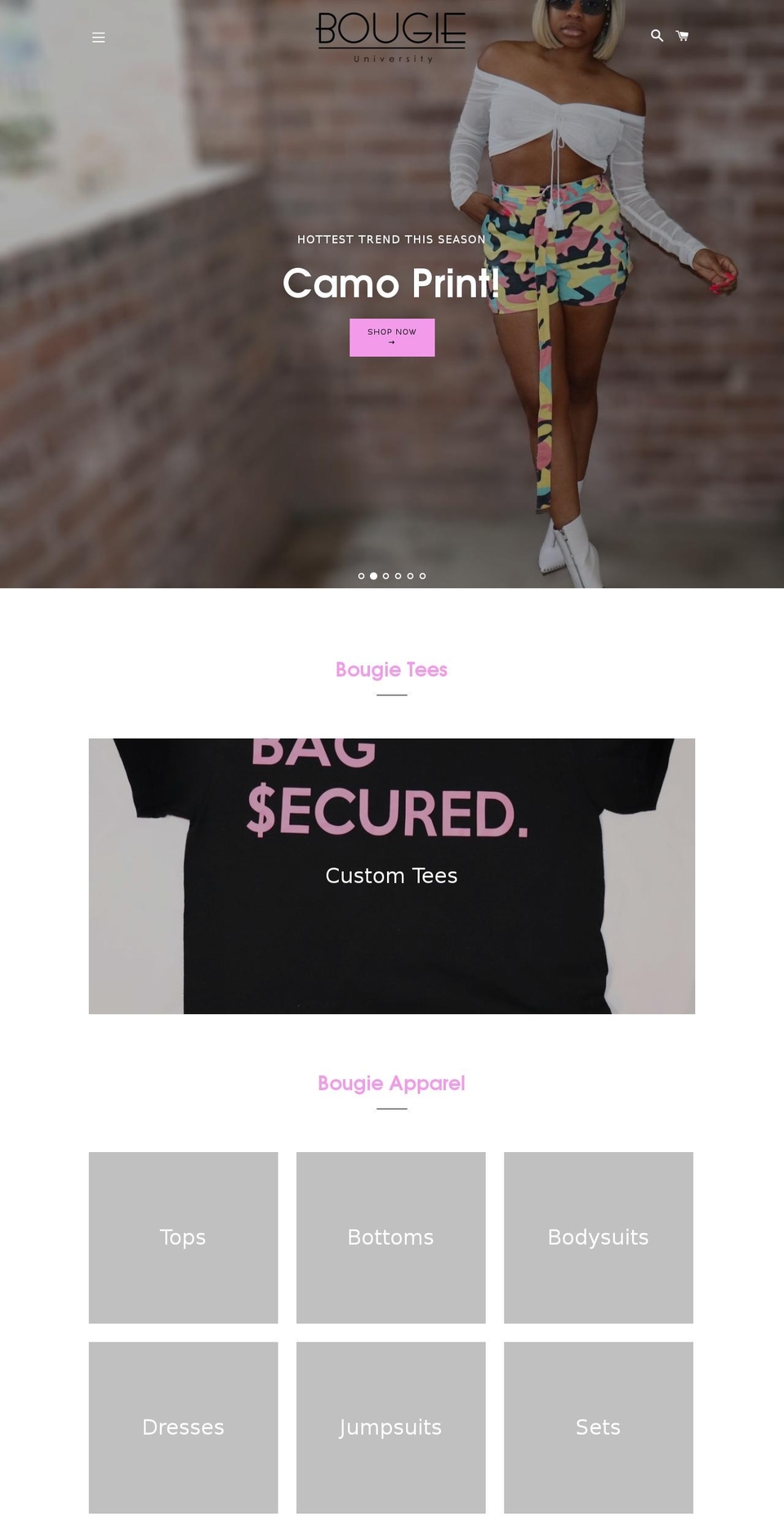 bougieuniversity.com — Shopify storefront screenshot