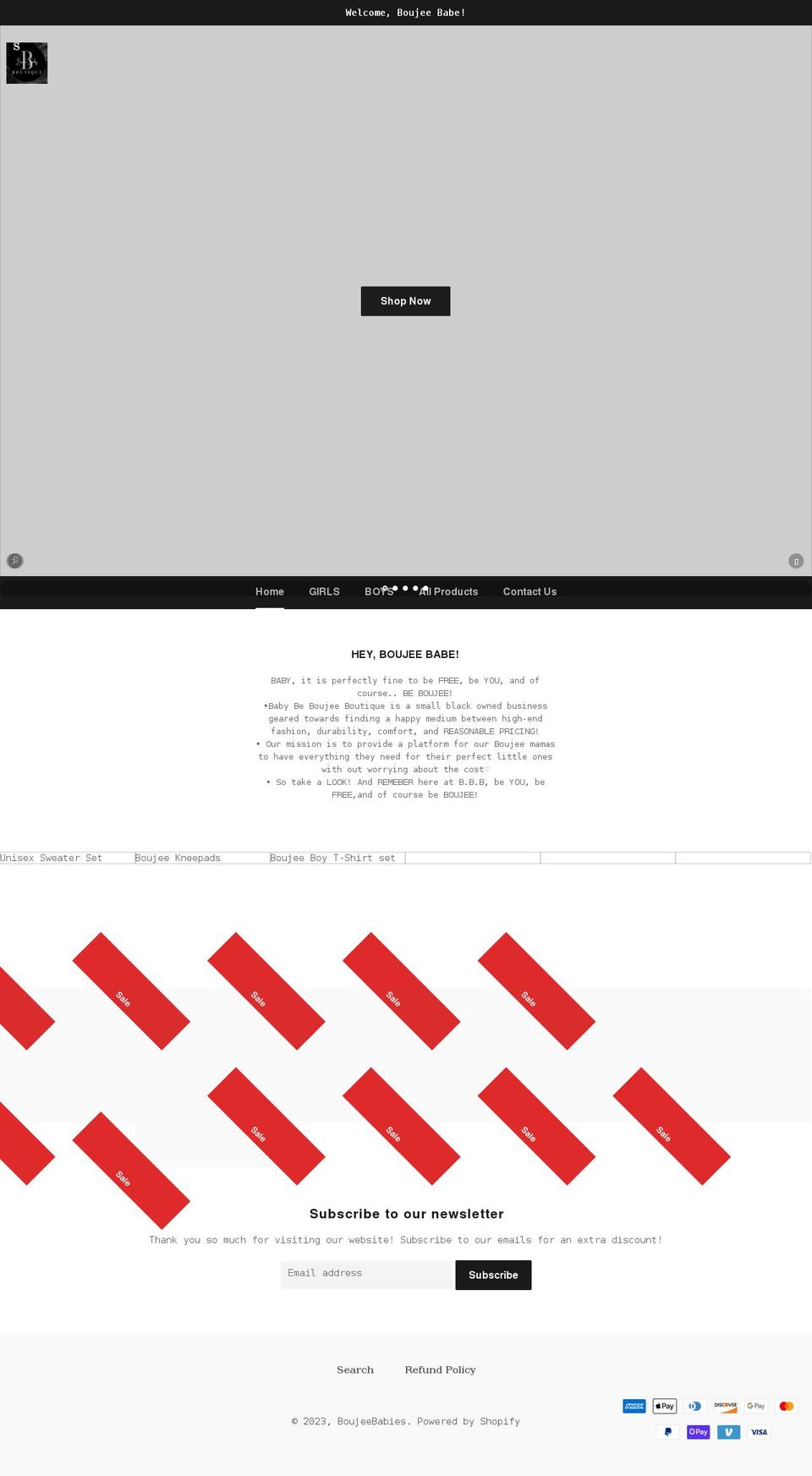 boujeebabiesboutique.com — Shopify storefront screenshot