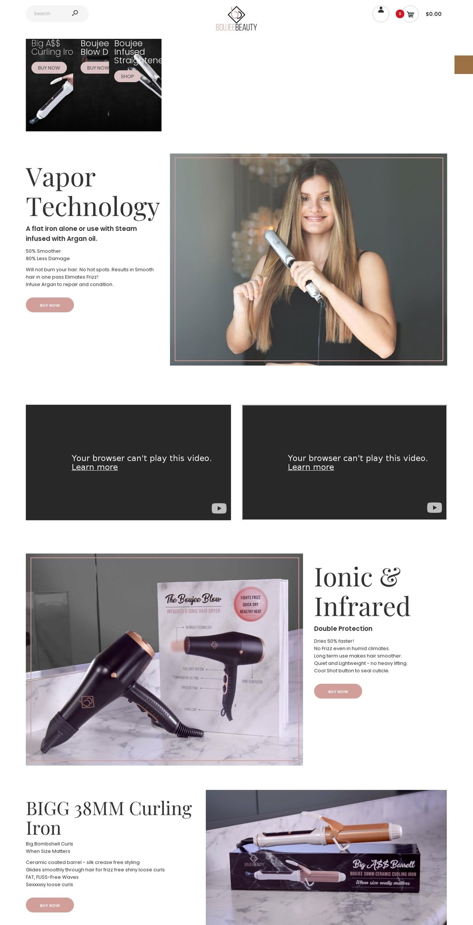 boujeebeauty.com shopify website screenshot