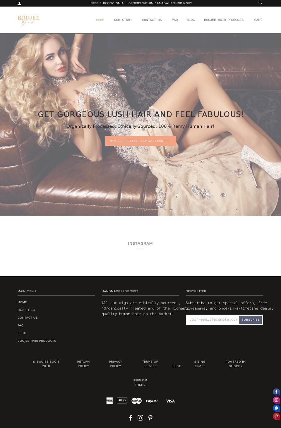 boujeeboos.ca shopify website screenshot