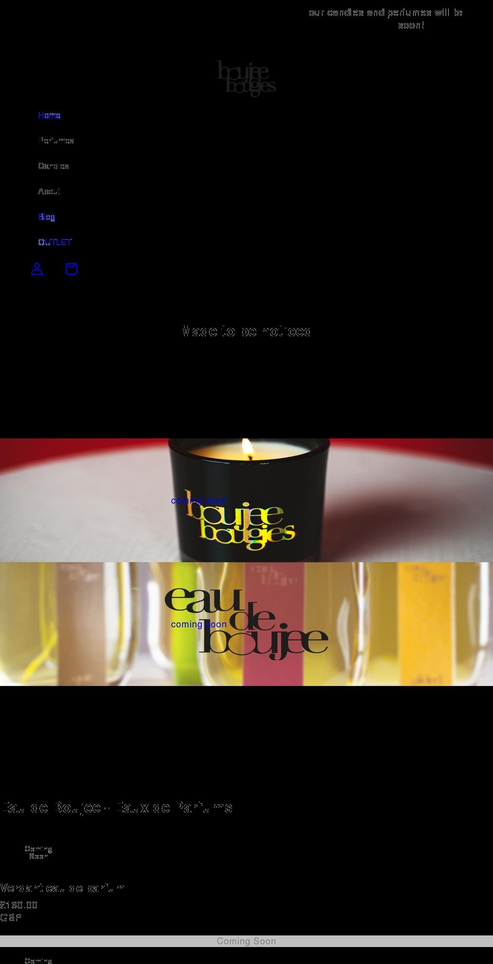 boujeebougies.com shopify website screenshot