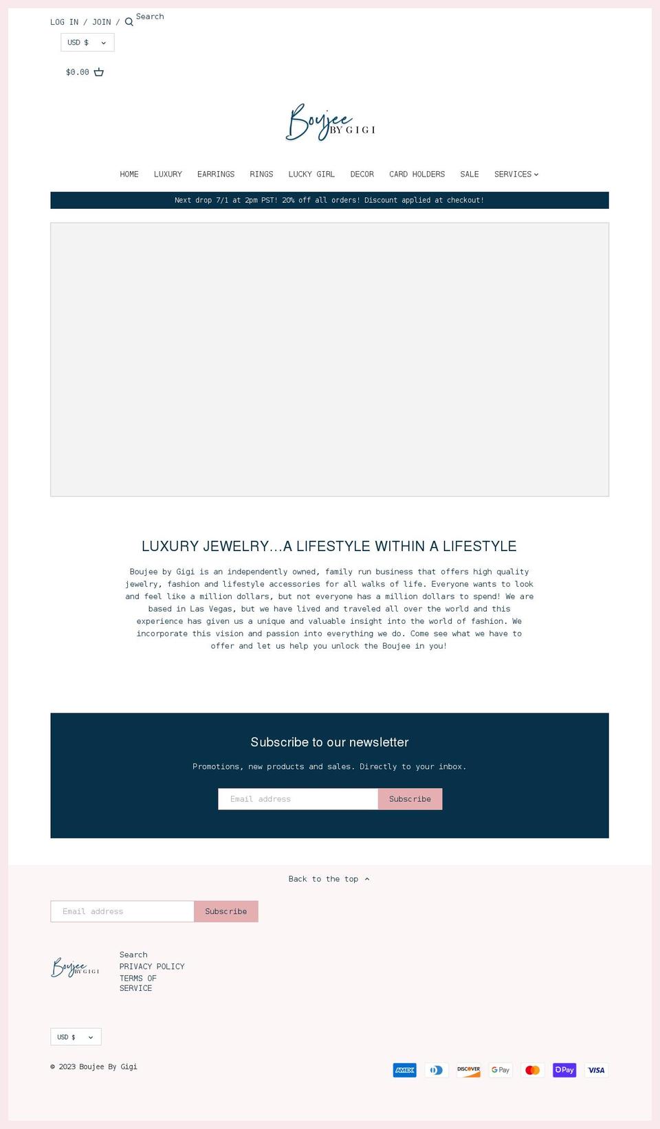 boujeebygigi.com shopify website screenshot