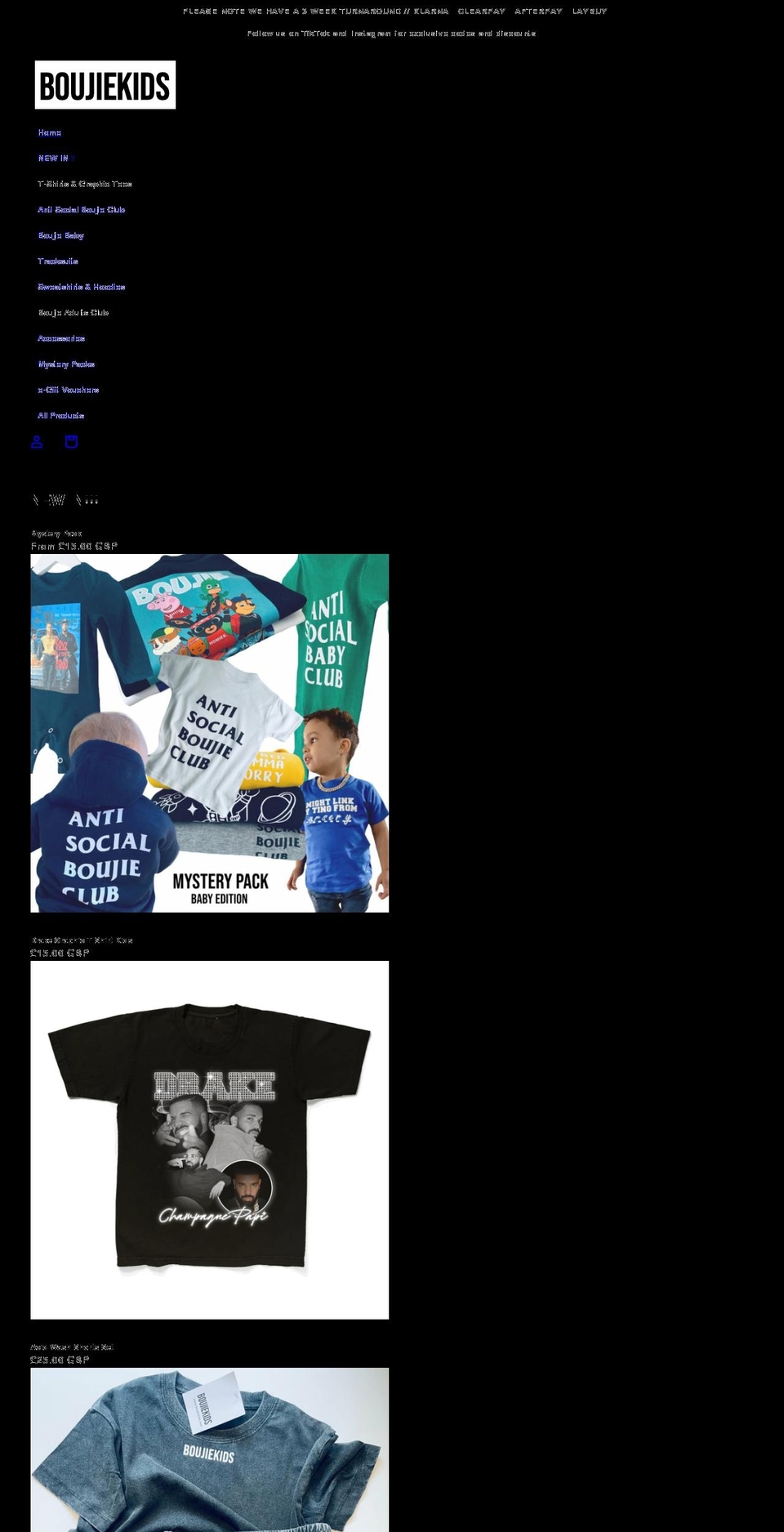 boujiekids.com shopify website screenshot