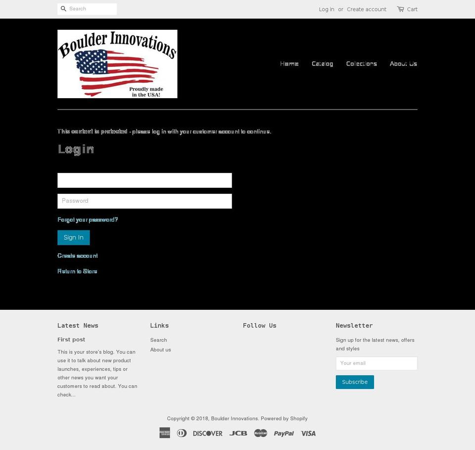 boulderinnovationsllc.com shopify website screenshot