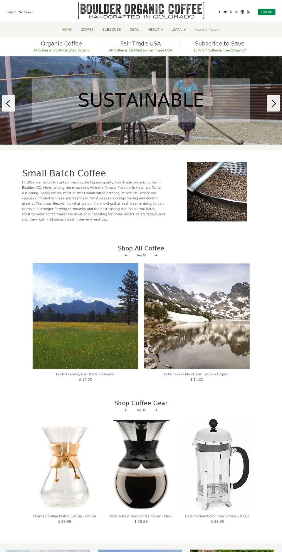 Emporium Shopify theme site example boulderorganiccoffee.com