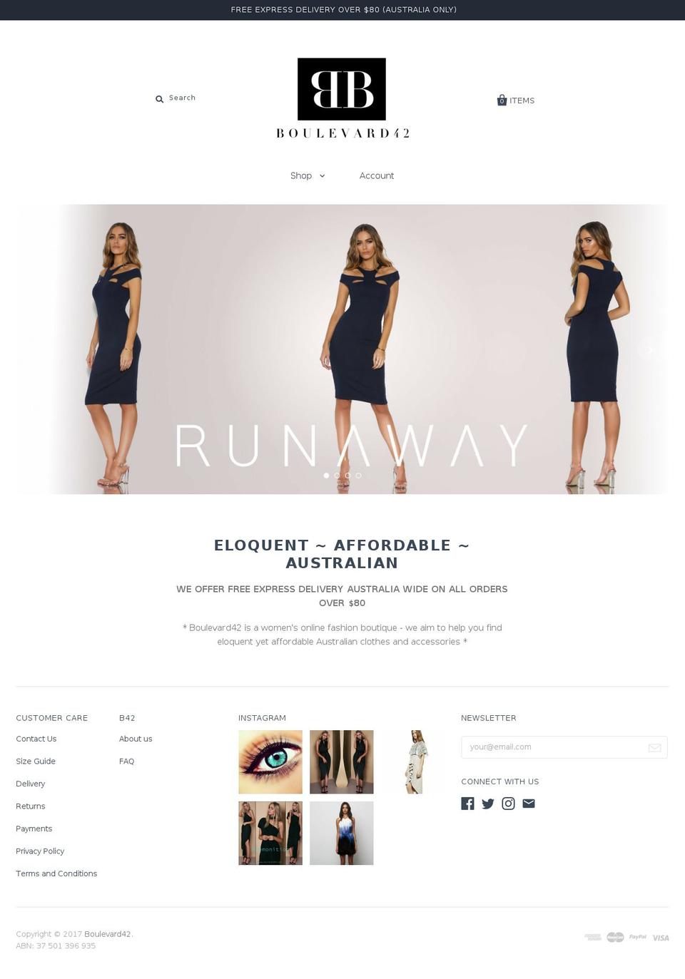 boulevarde42.com shopify website screenshot