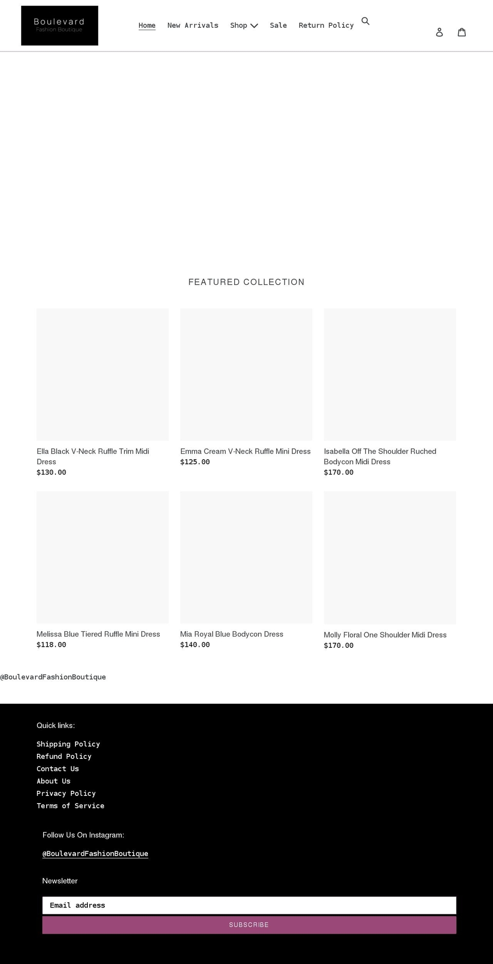 boulevardfashionboutique.com shopify website screenshot