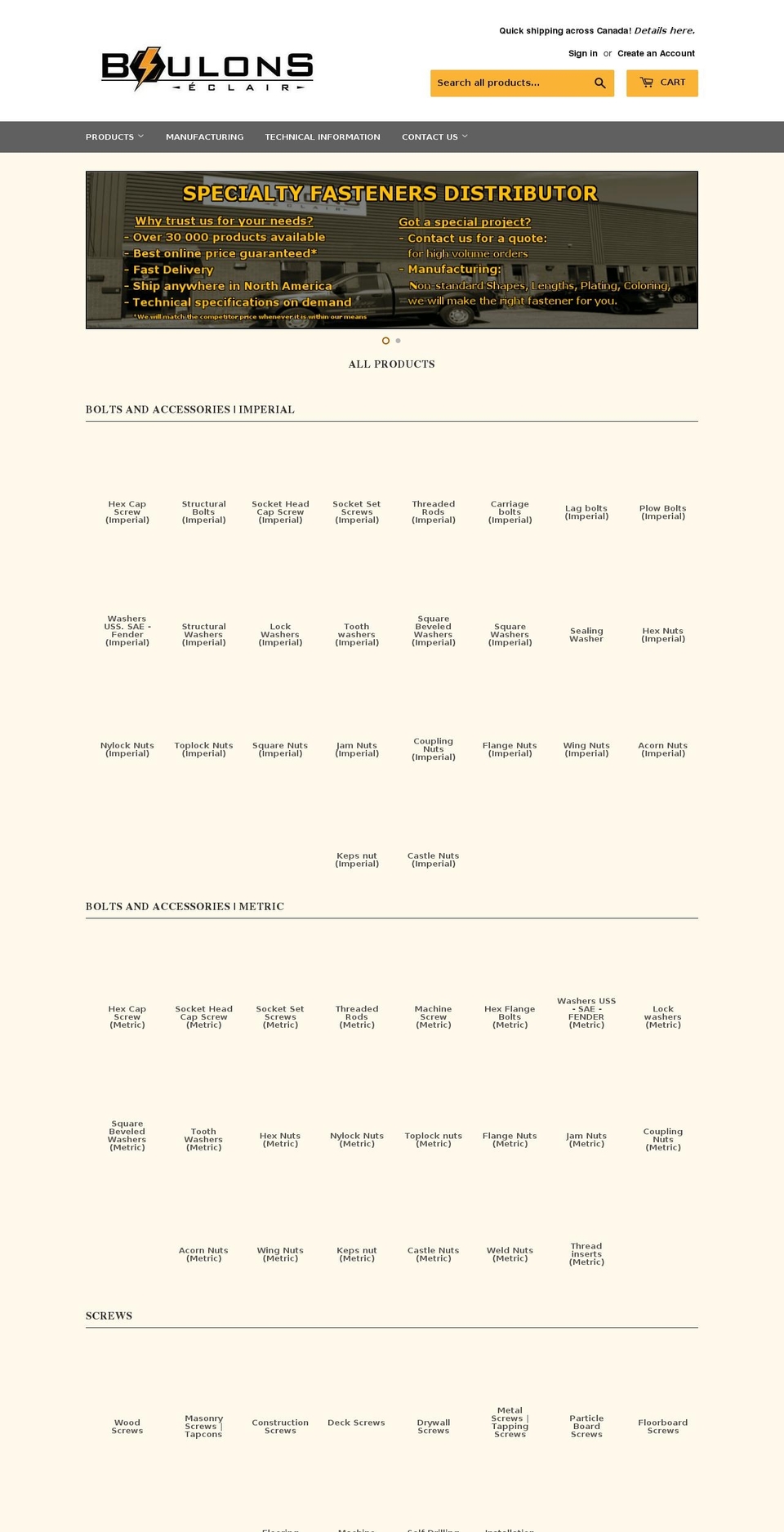 boulonseclair.com — Shopify storefront screenshot